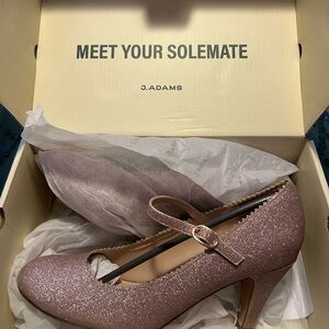 J. Adams Mary Jane Women's Oxford Pumps, Fine Champagne Glitter, size 10